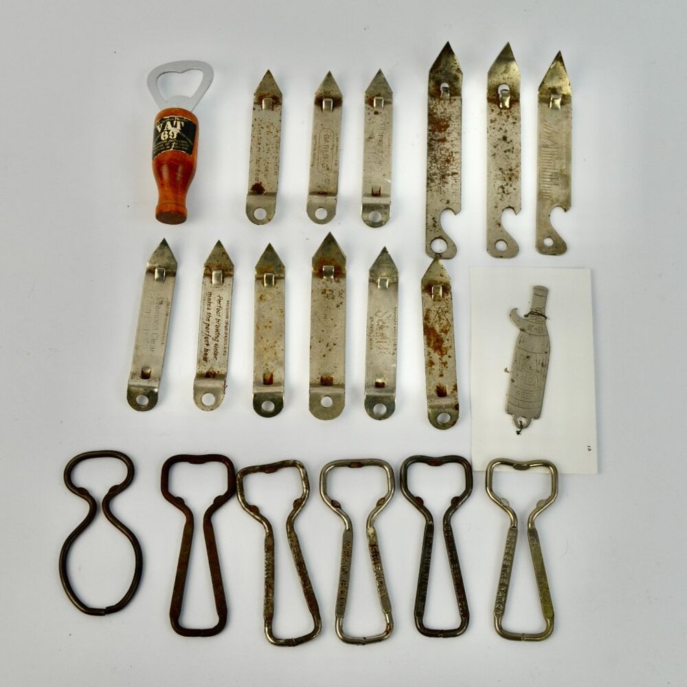 Lot 20 Vintage Beer Bottle Openers Grain Belt Pabst Blue Ribbon Hamm's Schmidt